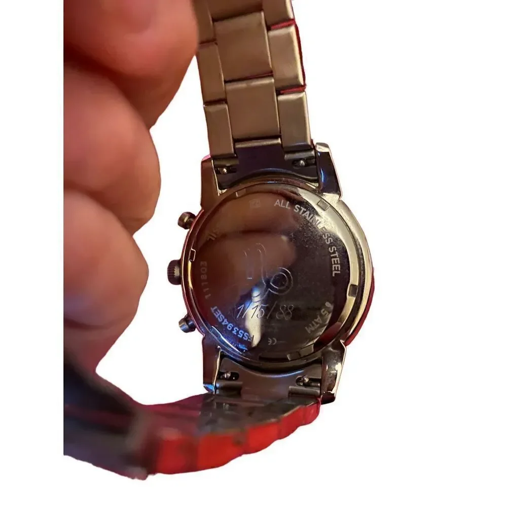 Fossil men’s townsman, chronograph, Silvertone stainless steel watch